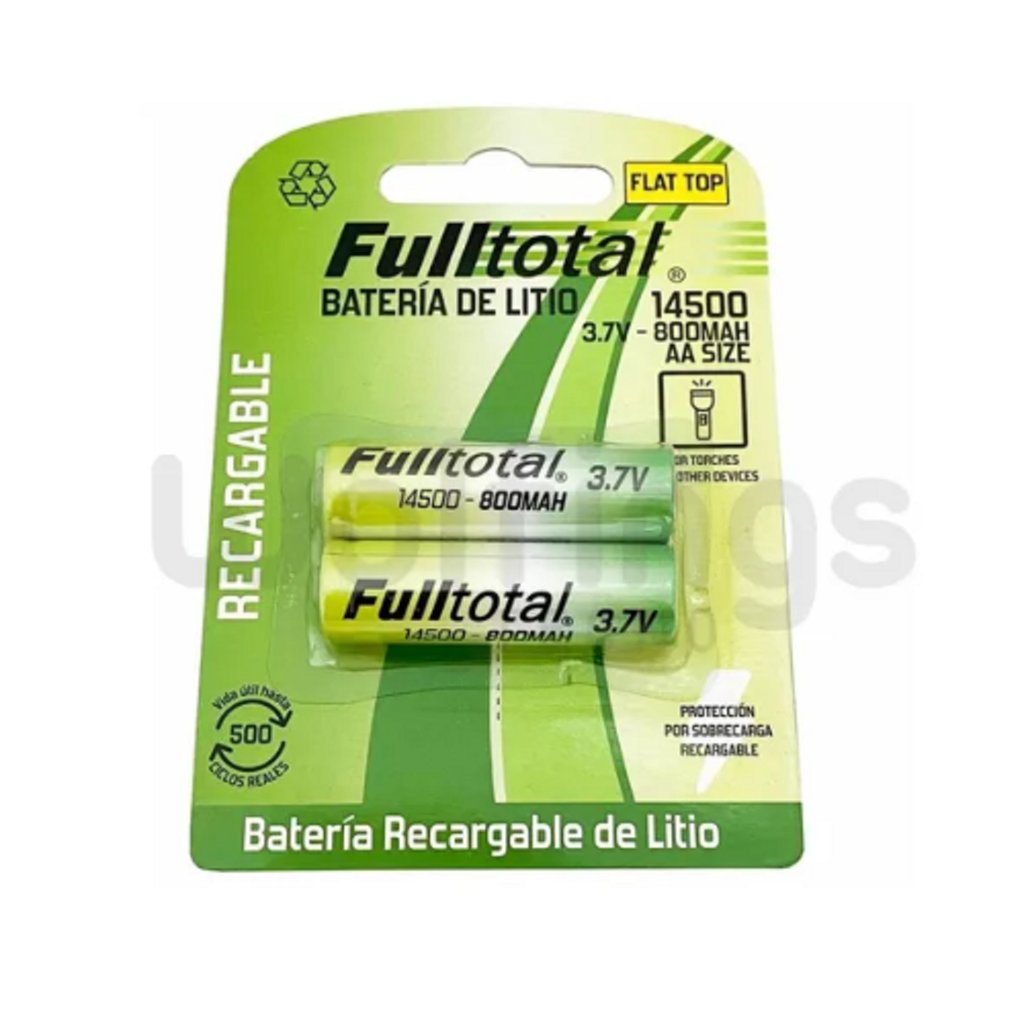 2 Bateria 14500 3,7v 800 Mah Pila Aa Recargable Litio S/t
