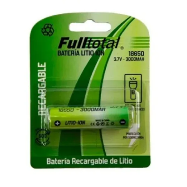 Bateria 18650 Fulltotal 3000 Mah, 3.7v Con Teton