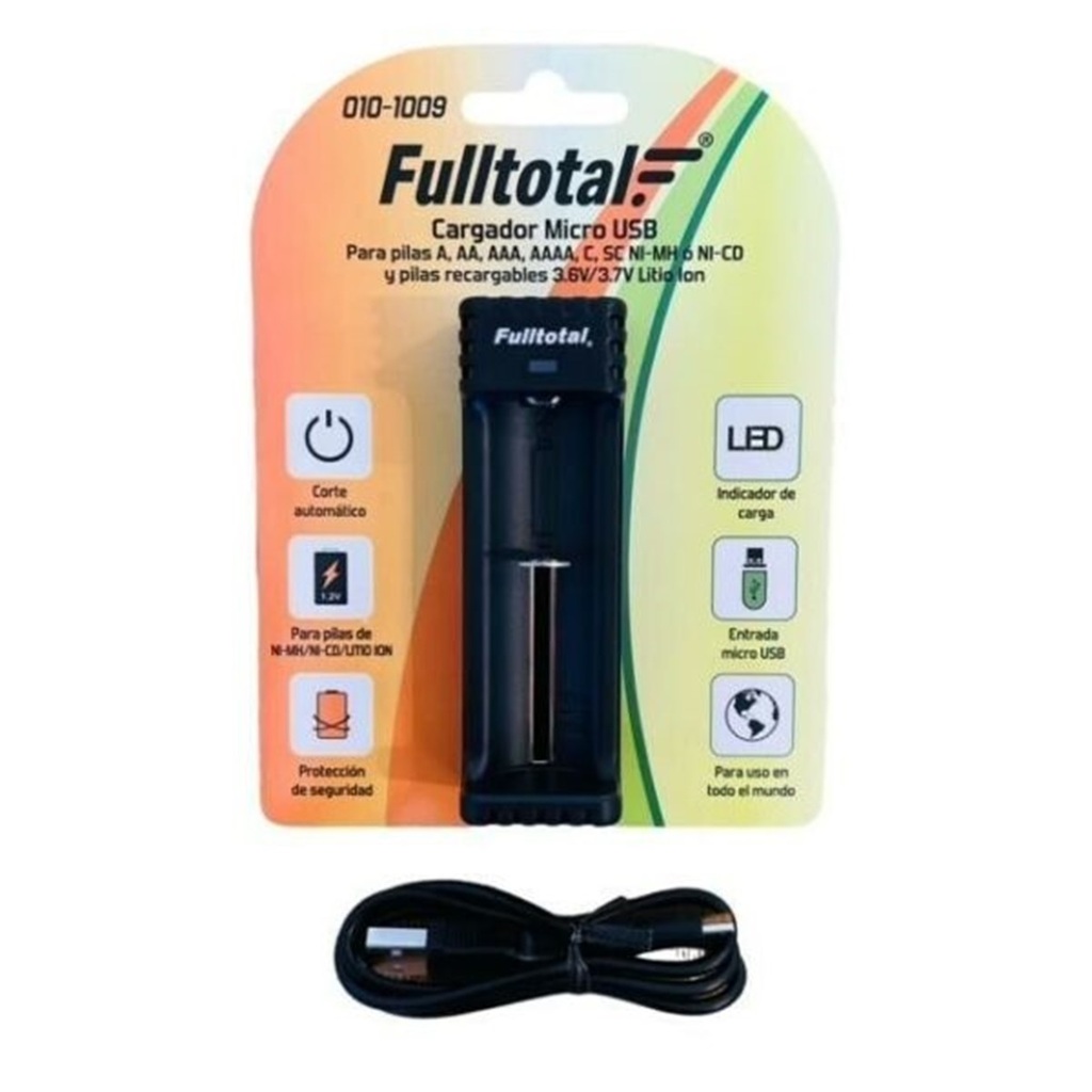Cargador Pilas Litio Ni-mh Y Ni-cd. Fulltotal Micro Usb