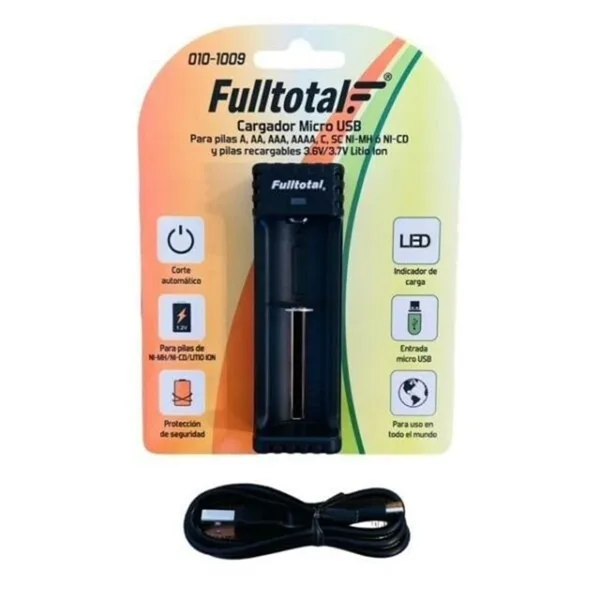 Cargador Pilas Litio Ni-mh Y Ni-cd. Fulltotal Micro Usb