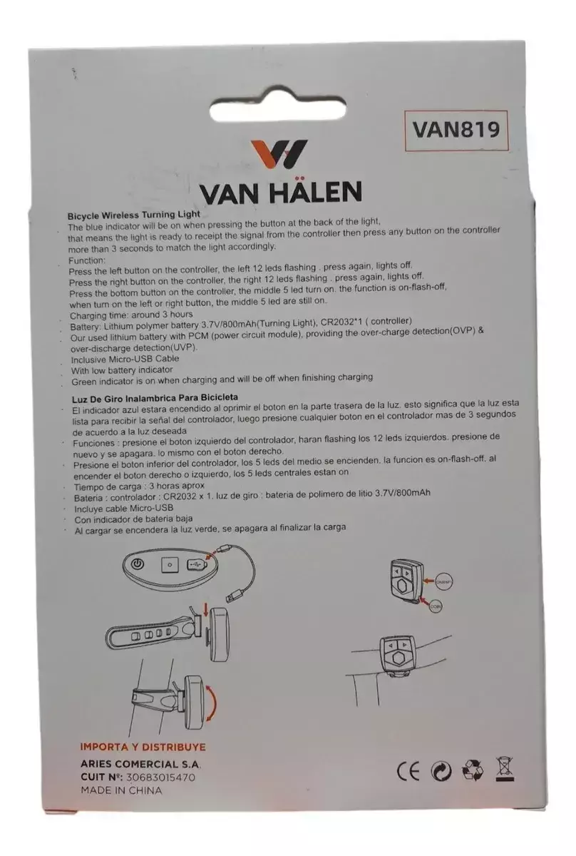 Luz De Giro Inalámbrica Van Halen
